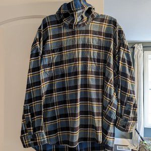 R13 Flannel Mock Neck Top